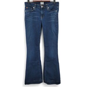 Hudson Women's Ferris Flap Flare Jeans Size 28 Blue Denim Y2K Low Rise EUC